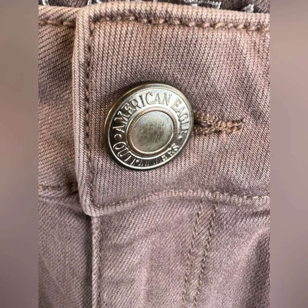 American‎ Eagle Women's Super Stretch Midi AEO Twill Purple Jean Shorts 8